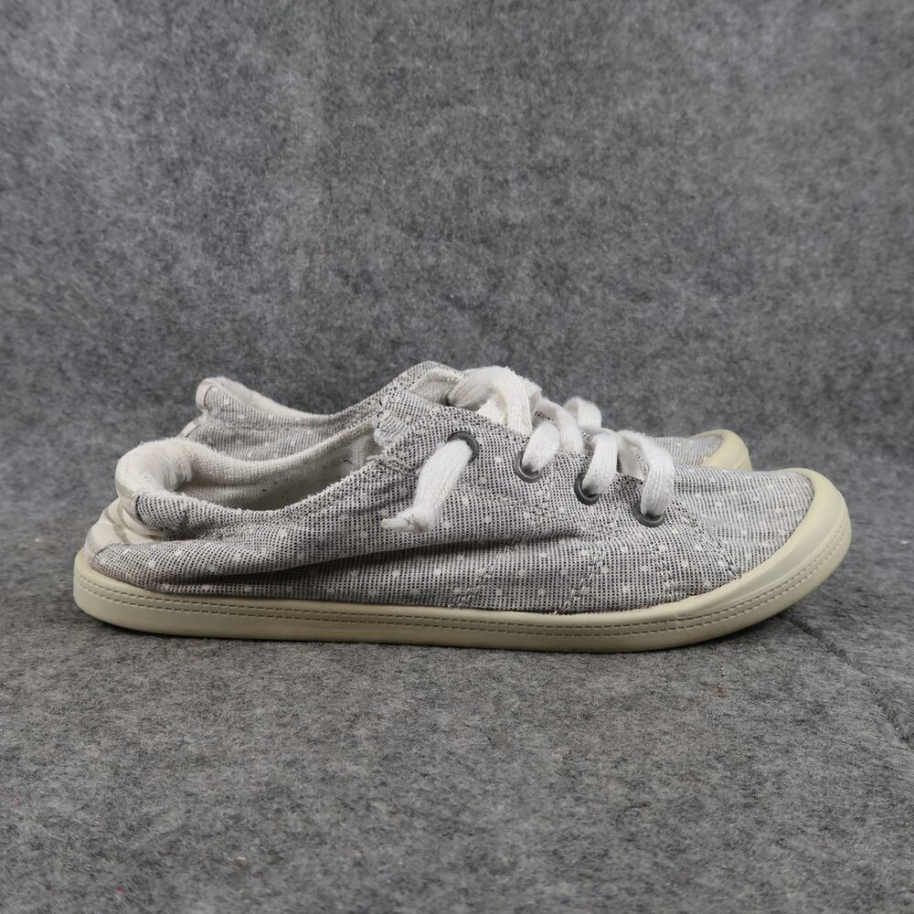 Beneker Shoes Womens 6 Casual Sneakers Lace Up Slip On Fabric Comfort Grey White
